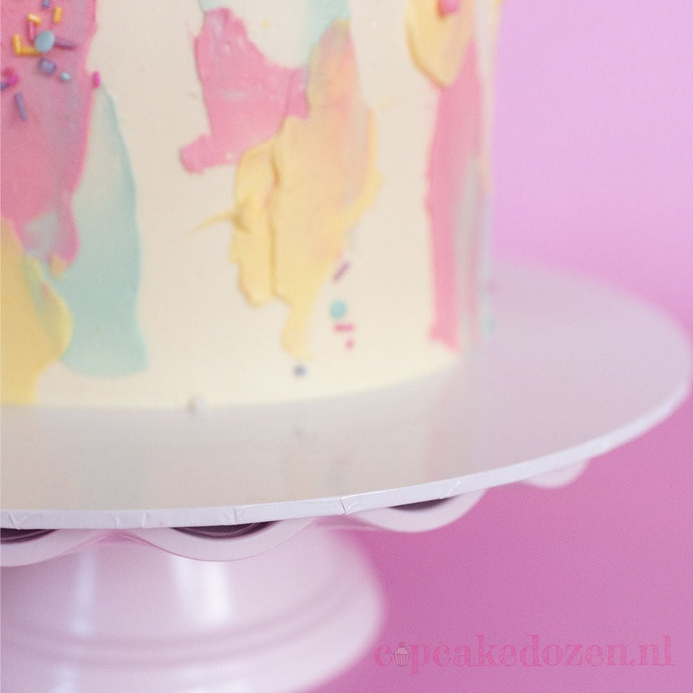 MDF cakeboards Ø30cm - wit glans (10 st) - Cupcakedozen.nl