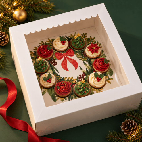 Taartdoos 30x30x15 - luifel (10 st) - Cupcakedozen.nl