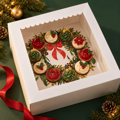 Taartdoos 30x30x15 - luifel (10 st) - Cupcakedozen.nl