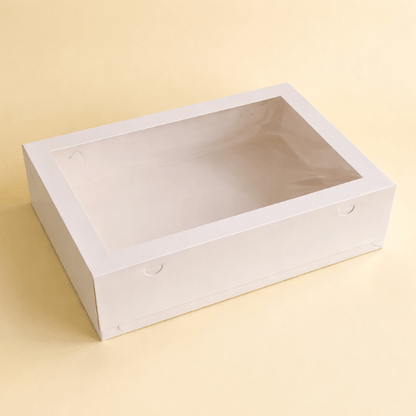 XL Cijfertaartdoos 46x32x10 - 12 cm met venster (10 st) - Cupcakedozen.nl