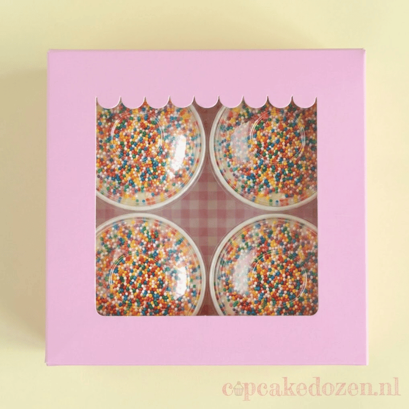 Dot cake bakjes met koepeldeksel (50 st) - Cupcakedozen.nl