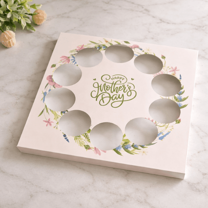 Inlegger cupcakes - Mother's Day bloemenkrans (10 st) - Cupcakedozen.nl