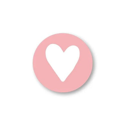 Etiket - Roze hartje klein (500 st) - Cupcakedozen.nl