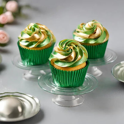 Metallic baking cups - groen (500 stuks) - Cupcakedozen.nl