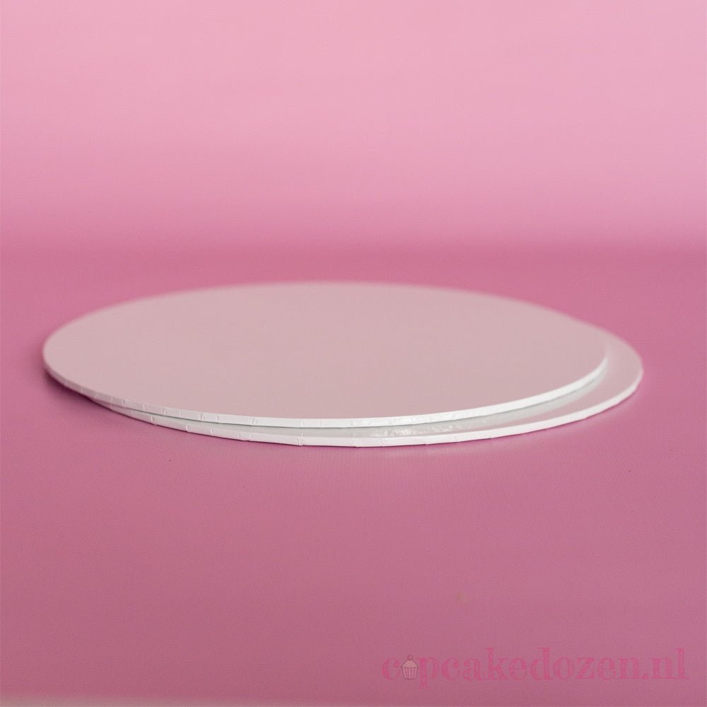 MDF cakeboards Ø30cm - wit glans (10 st) - Cupcakedozen.nl