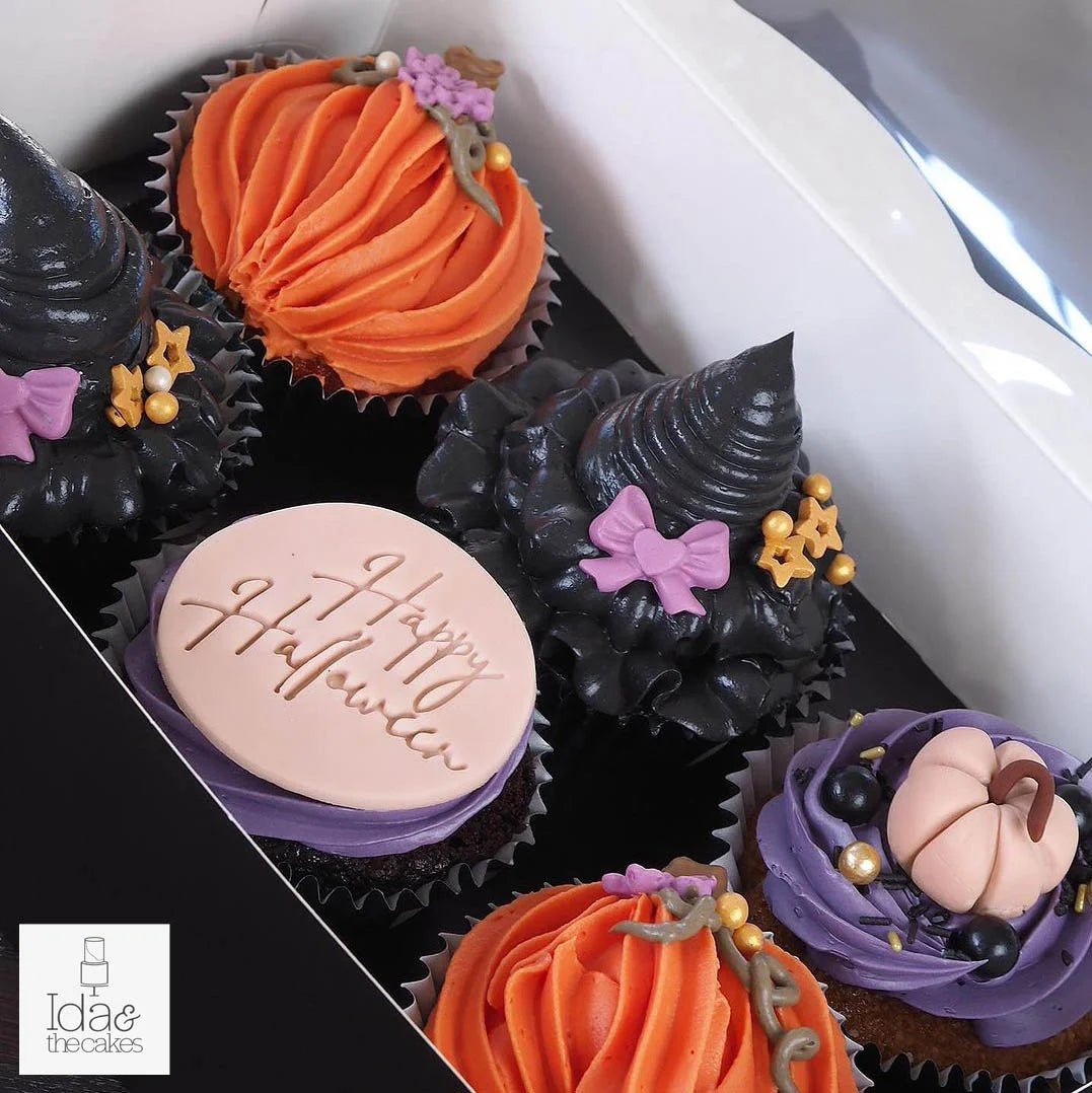 Sierlijke zwarte doos voor 6 cupcakes (25 st.) - Cupcakedozen.nl