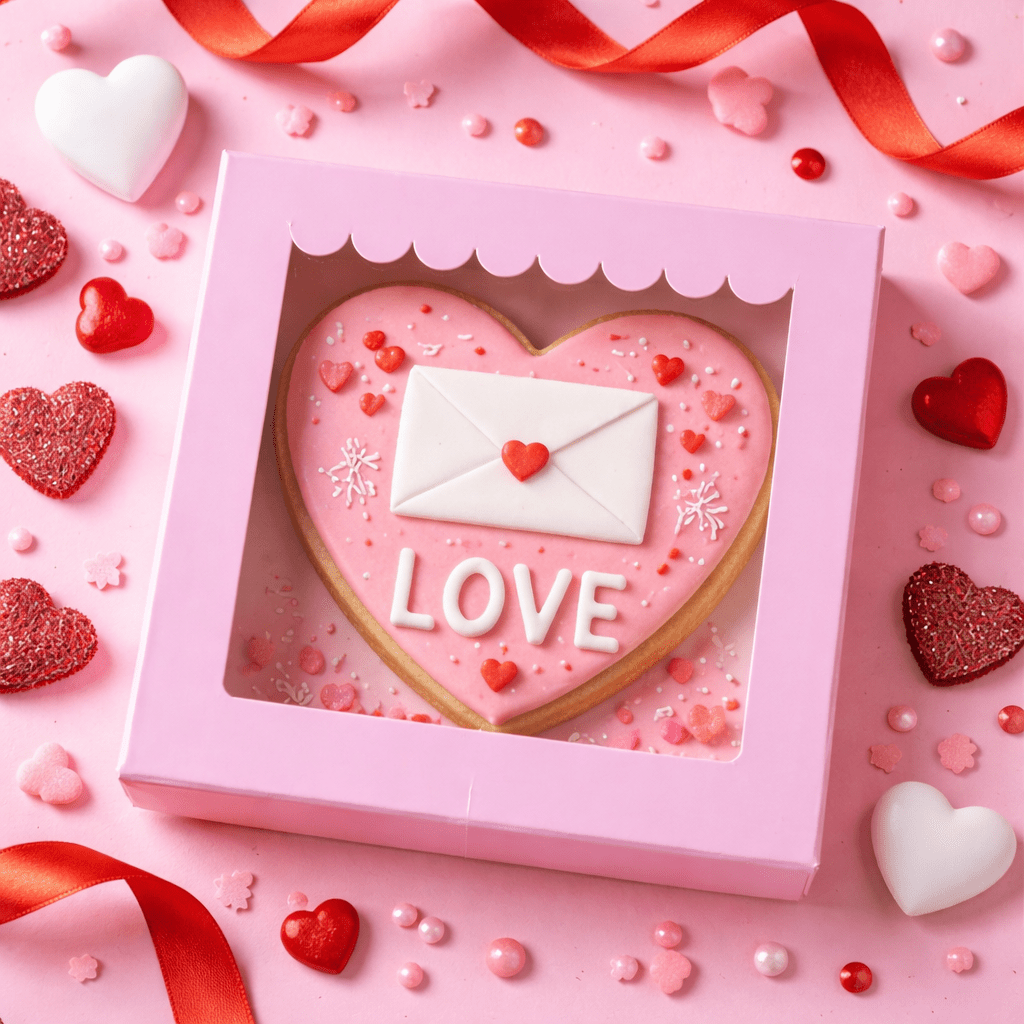 doos voor een koekje roze valantijn