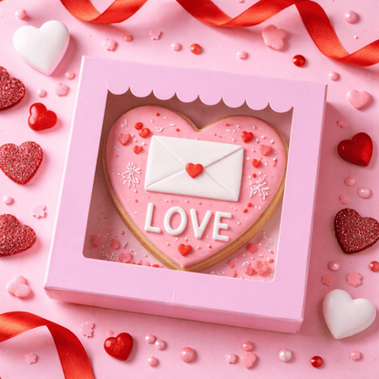 doos voor een koekje roze valantijn