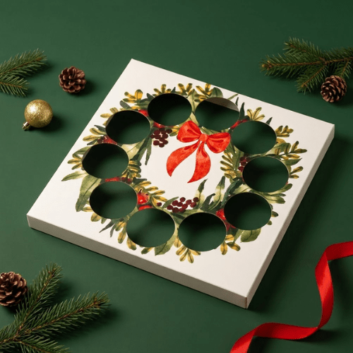 Inlegger Kerstkrans - 10 cupcakes (10 st) - Cupcakedozen.nl