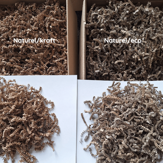 Opvulmateriaal fijn - naturel/kraft (1 kg) - Cupcakedozen.nl