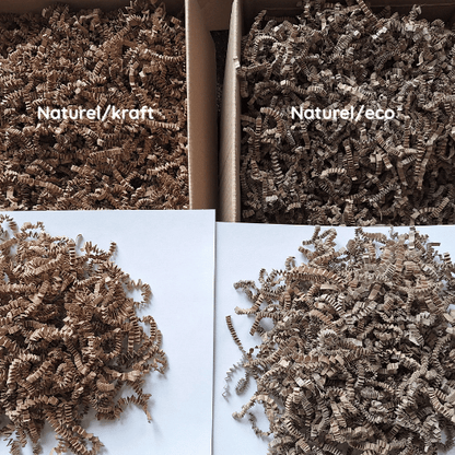 Opvulmateriaal fijn - naturel/kraft (1 kg) - Cupcakedozen.nl