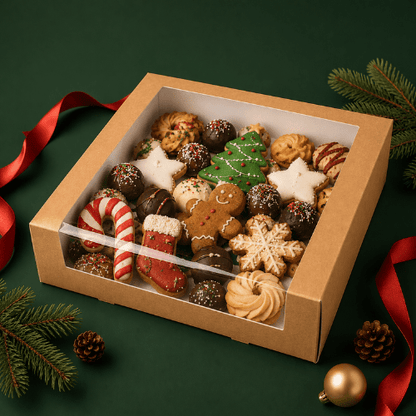 Kraft gebaksdoos - 30x30x9 (10 st) - Cupcakedozen.nl