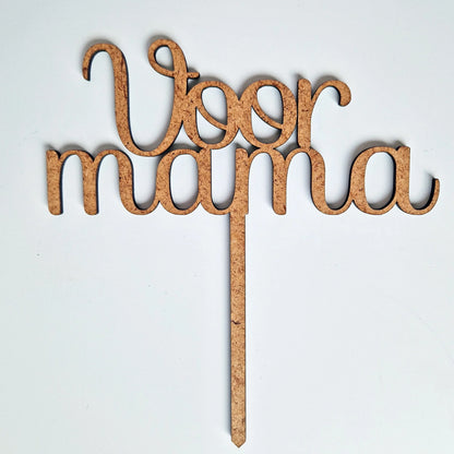 Cake toppers MDF - Voor mama (5 st) - Cupcakedozen.nl