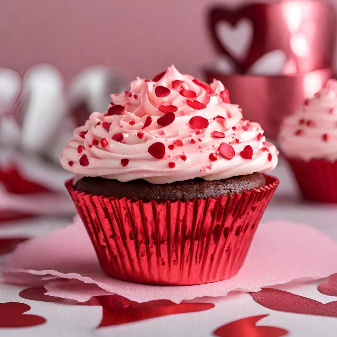 Metallic baking cups - rood (500 stuks) - Cupcakedozen.nl