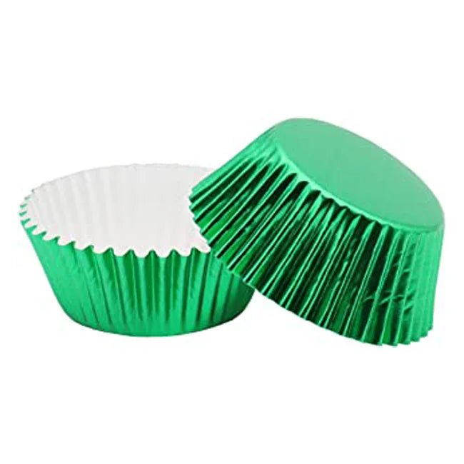 Metallic baking cups - groen (500 stuks) - Cupcakedozen.nl
