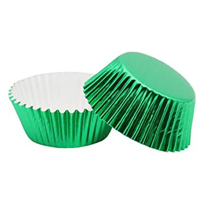 Metallic baking cups - groen (500 stuks) - Cupcakedozen.nl