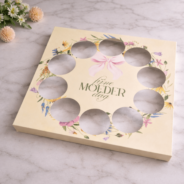 Inlegger cupcakes - Moederdag bloemenkrans (10 st) - Cupcakedozen.nl