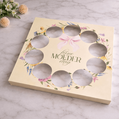 Inlegger cupcakes - Moederdag bloemenkrans (10 st) - Cupcakedozen.nl