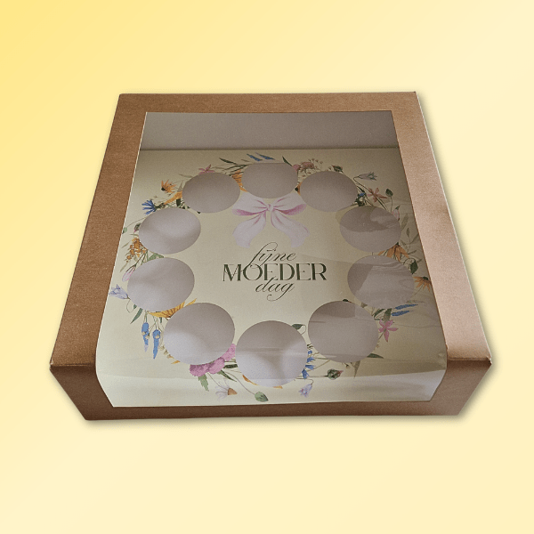 Inlegger cupcakes - Moederdag bloemenkrans (10 st) - Cupcakedozen.nl