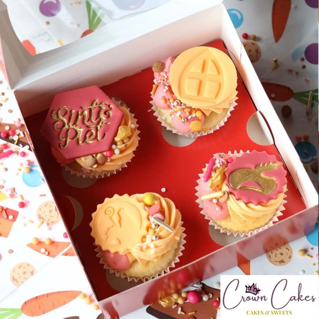 Rode doos voor 4 cupcakes (25 st.) - Cupcakedozen.nl