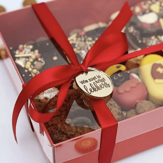 Schildjes goud - Wie zoet is krijgt lekkers (5 st.) - Cupcakedozen.nl