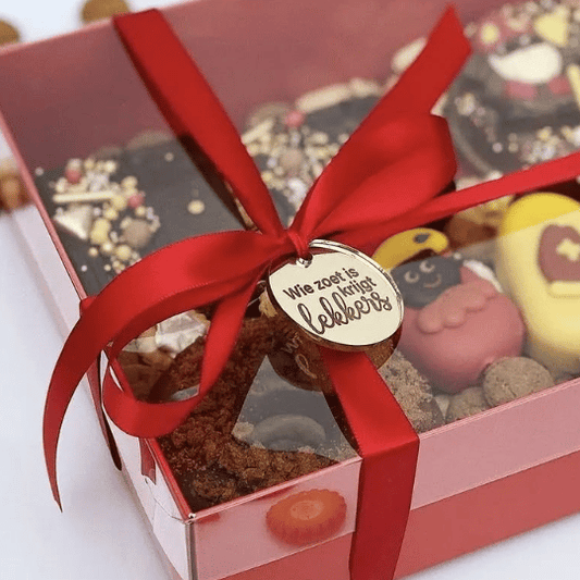 Schildjes goud - Wie zoet is krijgt lekkers (5 st.) - Cupcakedozen.nl