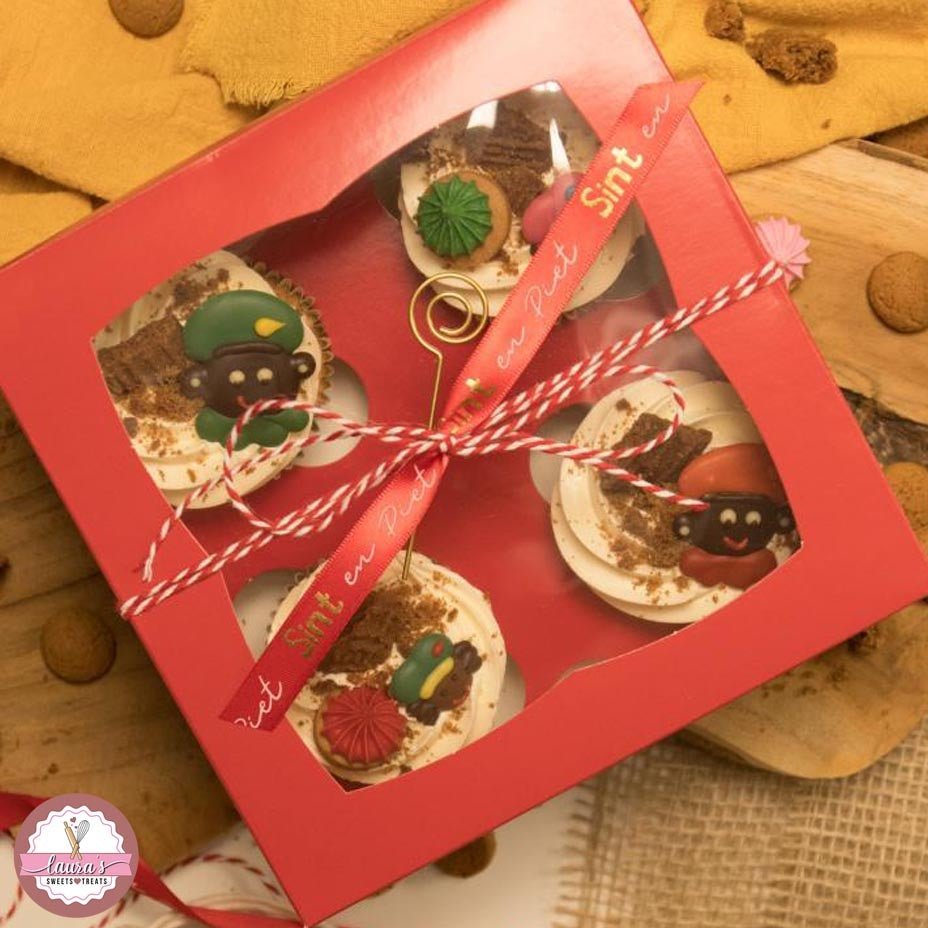 Rode doos voor 4 cupcakes (25 st.) - Cupcakedozen.nl
