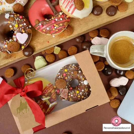 Biologisch kraft doosje voor 2 donuts of brownies (400 st.) - Cupcakedozen.nl