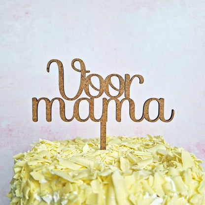 Cake toppers MDF - Voor mama (5 st) - Cupcakedozen.nl