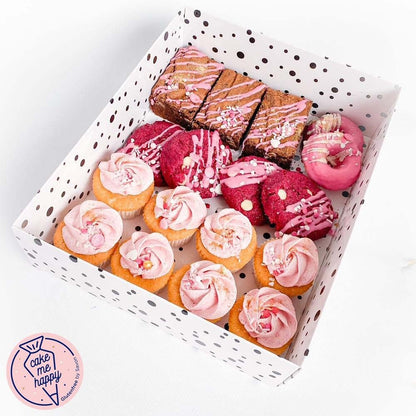 Witte sweet box met zwarte stippen (10 st) - Cupcakedozen.nl