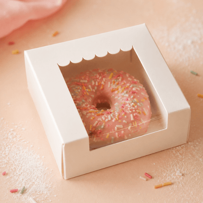 Wit donutdoosje - luifel (25 st) - Cupcakedozen.nl