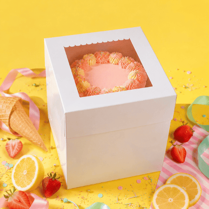 Hoge taartdoos 23x23x23 - luifel (10 st) - Cupcakedozen.nl