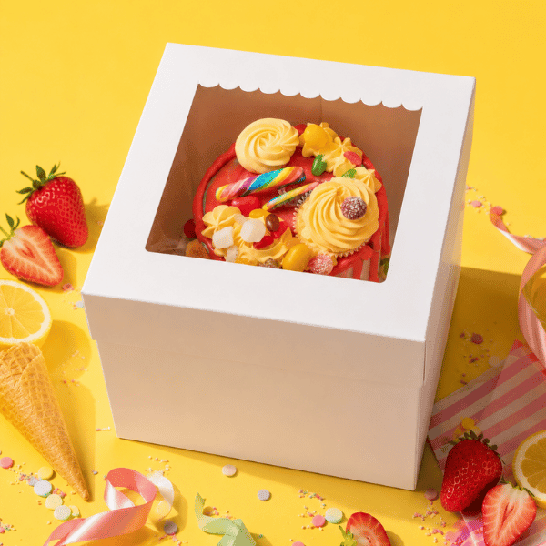 Hoge taartdoos 25x25x25 - luifel (10 st) - Cupcakedozen.nl