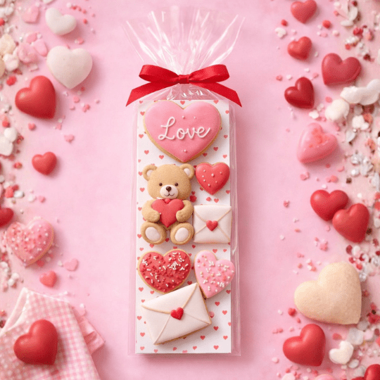 Koekkaart Hartjes - 7x21cm (25 st) - Cupcakedozen.nl