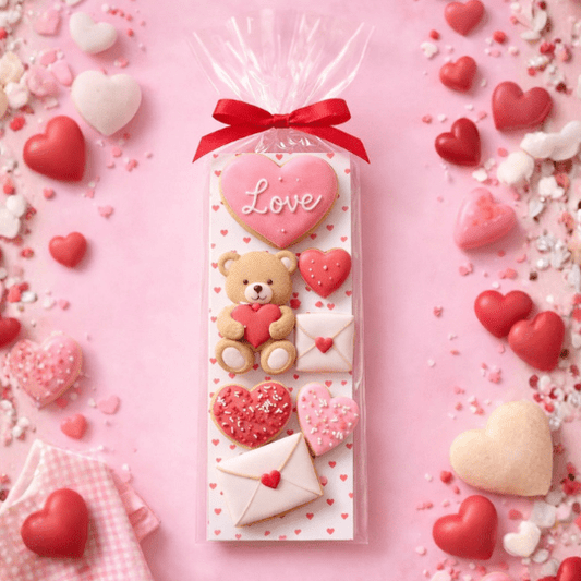 Koekkaart Hartjes - 7x21cm (25 st) - Cupcakedozen.nl